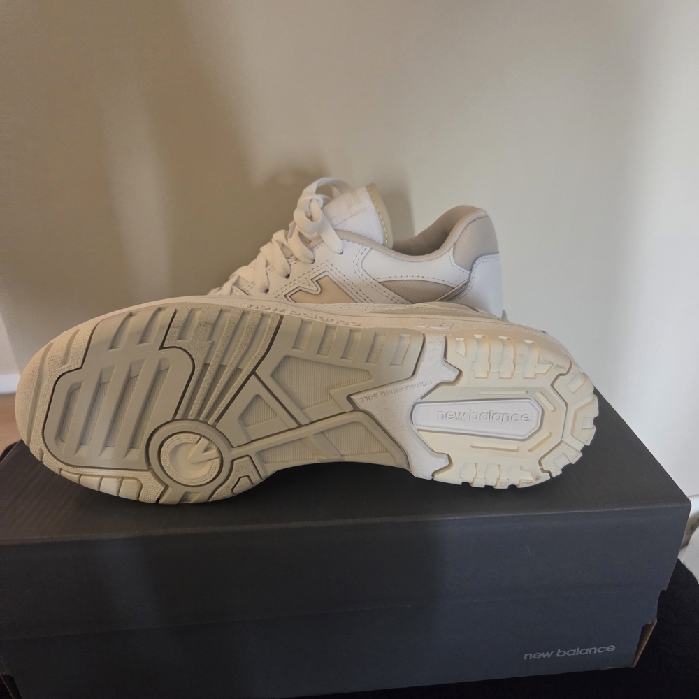 New Balance White New Leather Sneakers